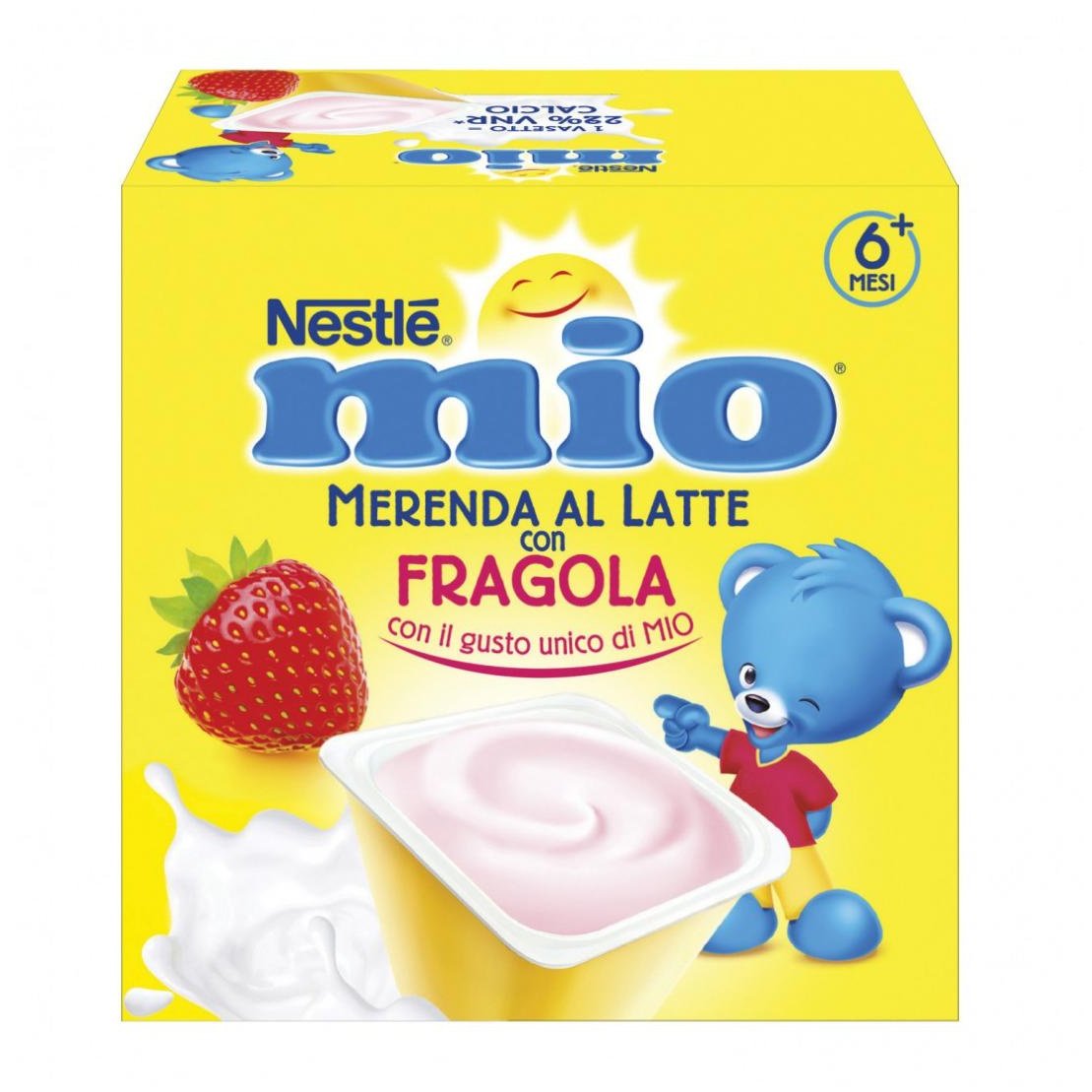 Mio Merenda al latte Fragola 4x100gr da 6m+