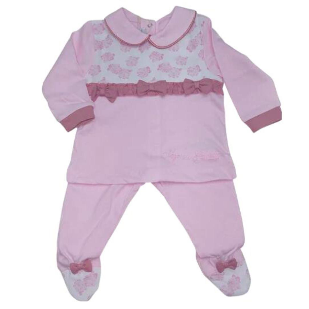 completino 2 pz nazareno gabrielli rosa in cotone - Baby Shop Store