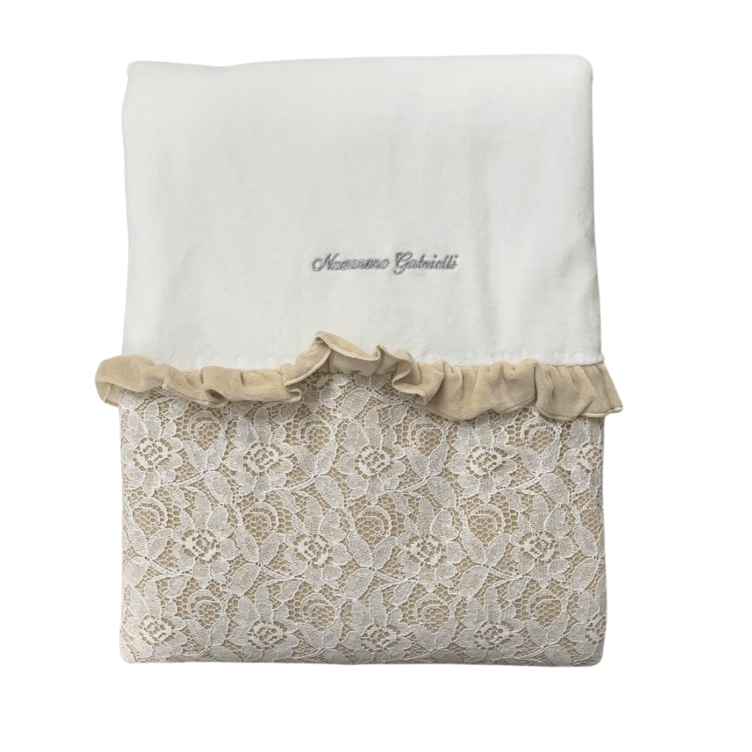 copertina beige nazareno gabrielli con fiocco - Baby Shop Store