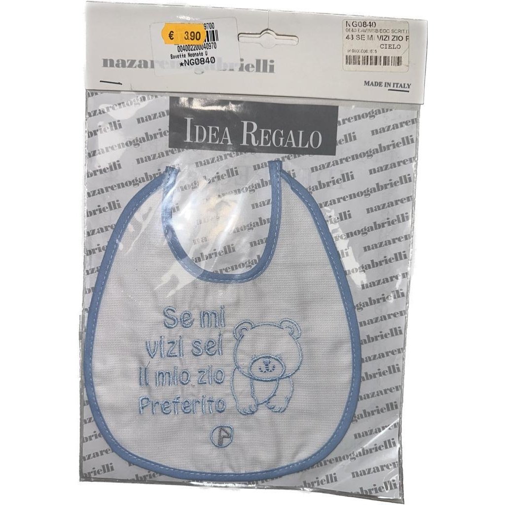 bavetta elegante azzurra orsetto - Baby Shop Store