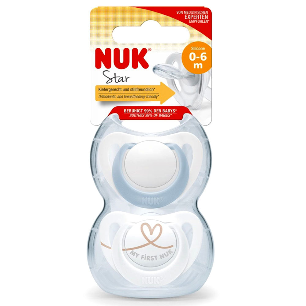 Ciucci Nuk STAR SILICONE pacifier  2Pz azzurro-bianco