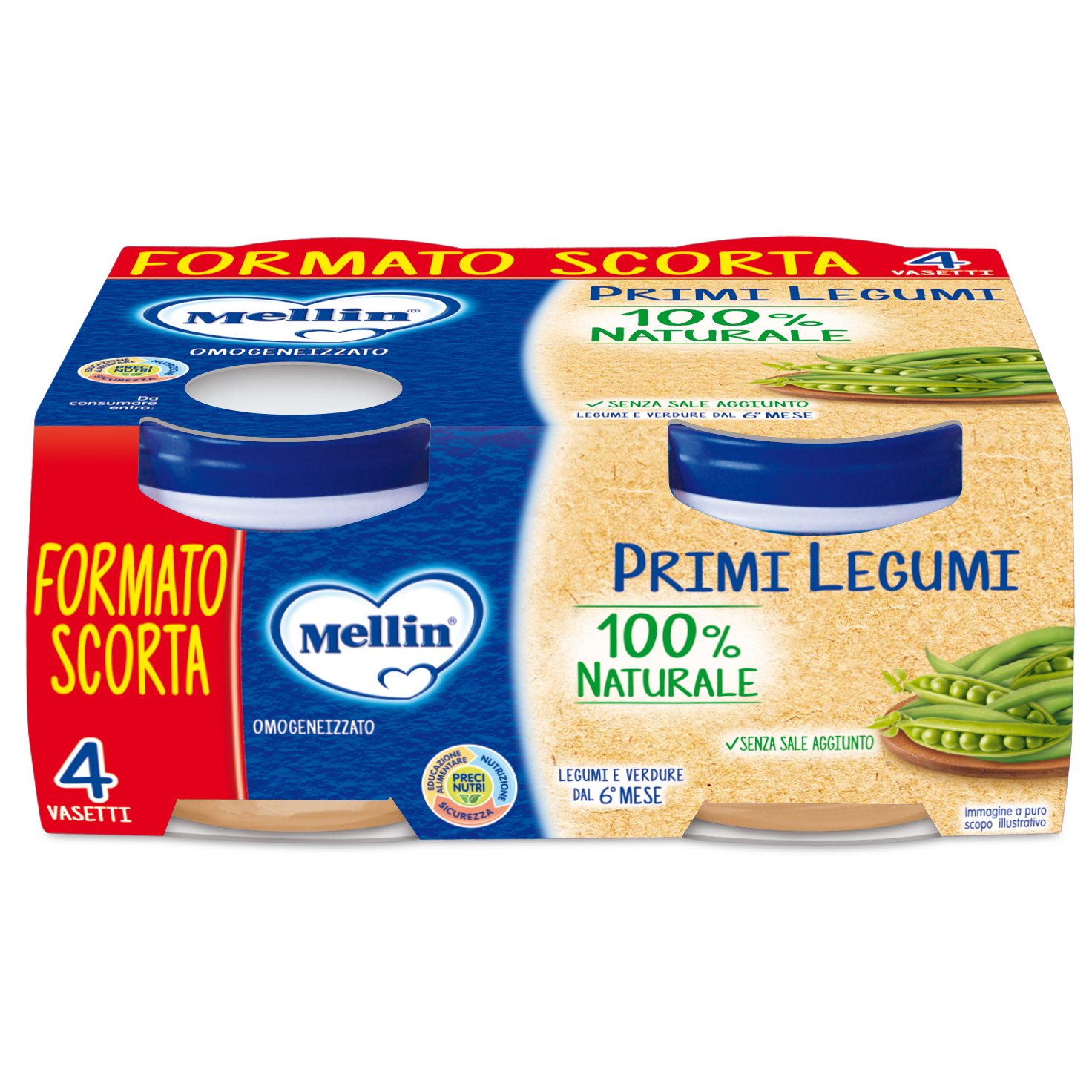 Mellin primi legumi  100  naturale 4x80gr