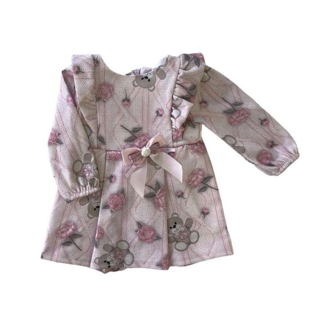 vestitino invernale dolceluna rosa con orsetti - Baby Shop Store