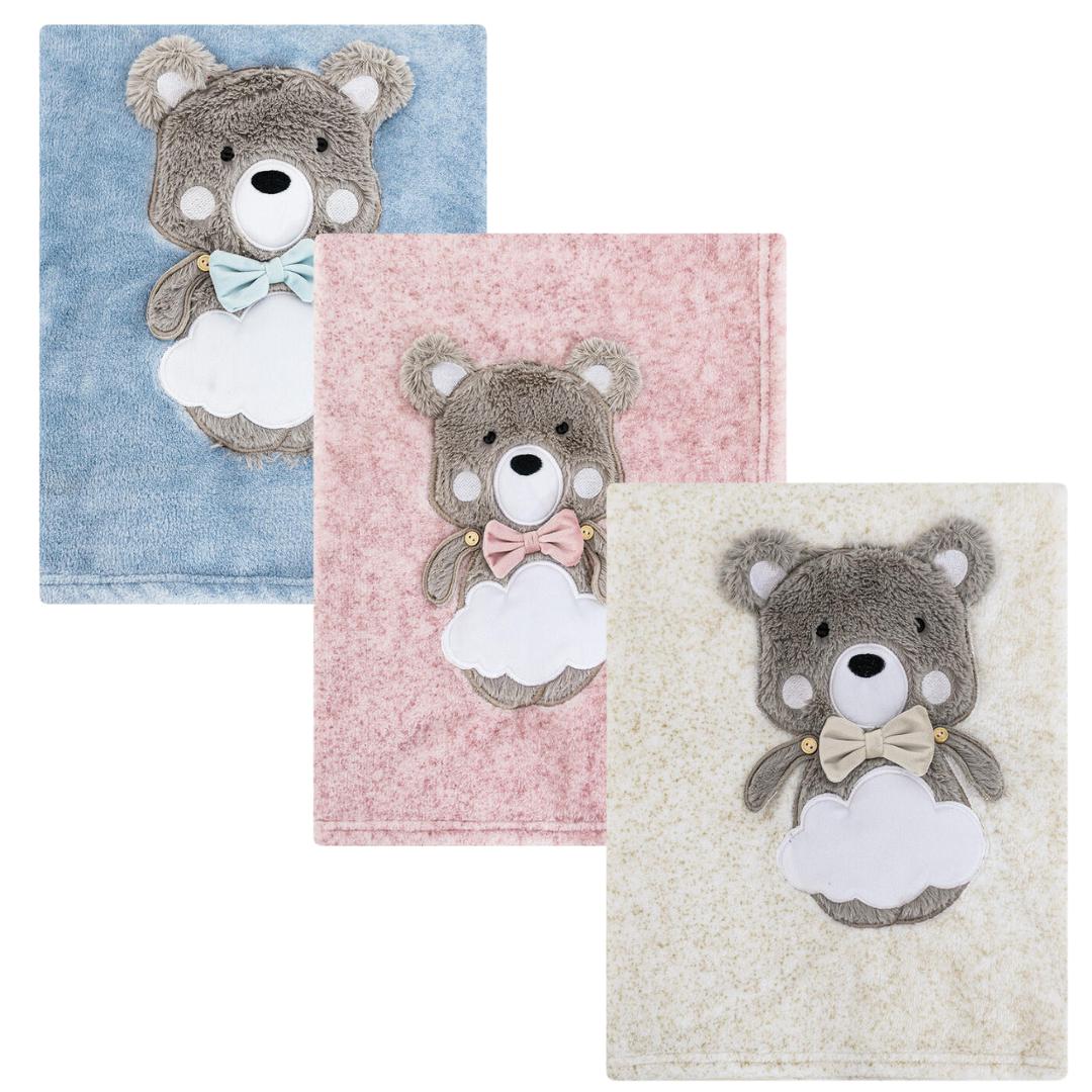 Coperta in Morbido Pile con Orsetto 3D Baby Culla