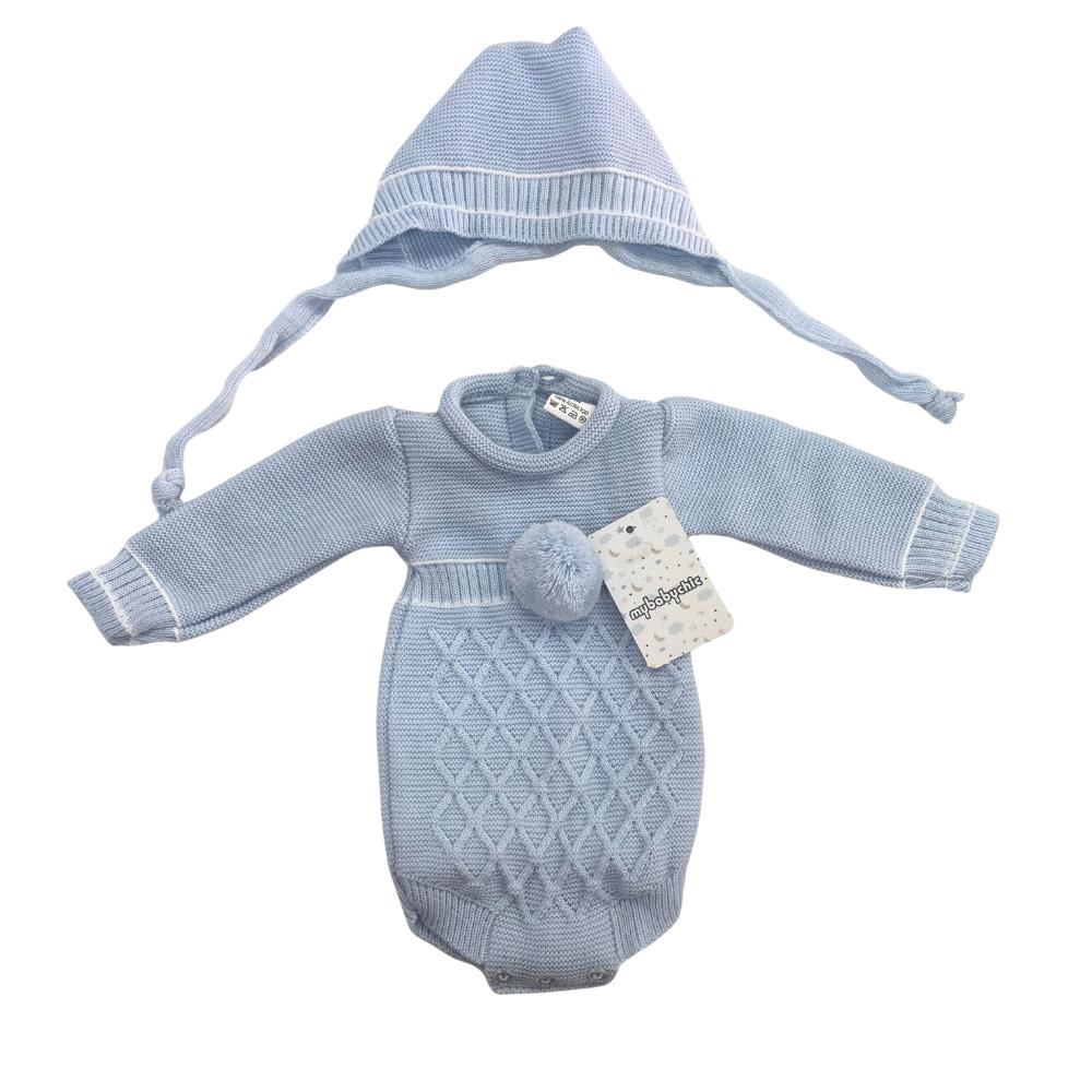 Pagliaccetto in Lana Azurro con cappellino