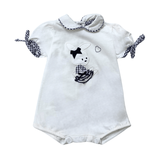 pagliaccetto ele-baby bianco-blu coniglietto femm. - Baby Shop Store