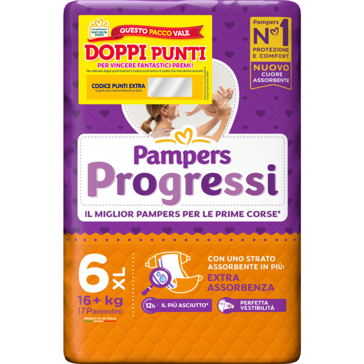 Pampers progressi 6 xl 17 pannolini