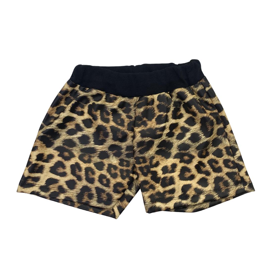 Pantaloncini in pelle Bimba a con Stampa Leopardat