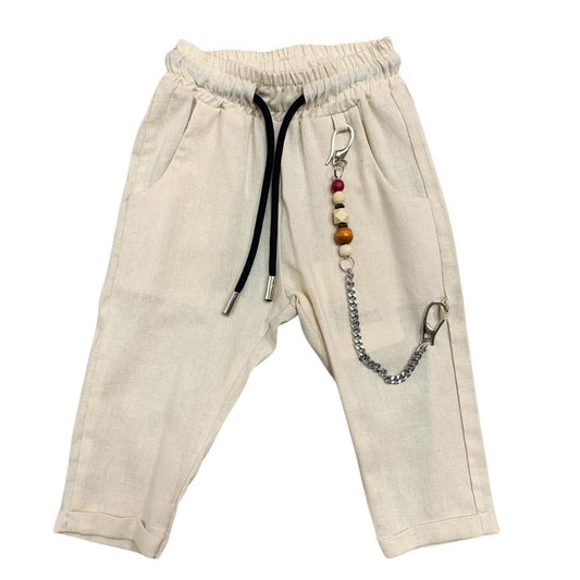 Pantalone in lino Maschietto color sabbia - Baby Shop Store