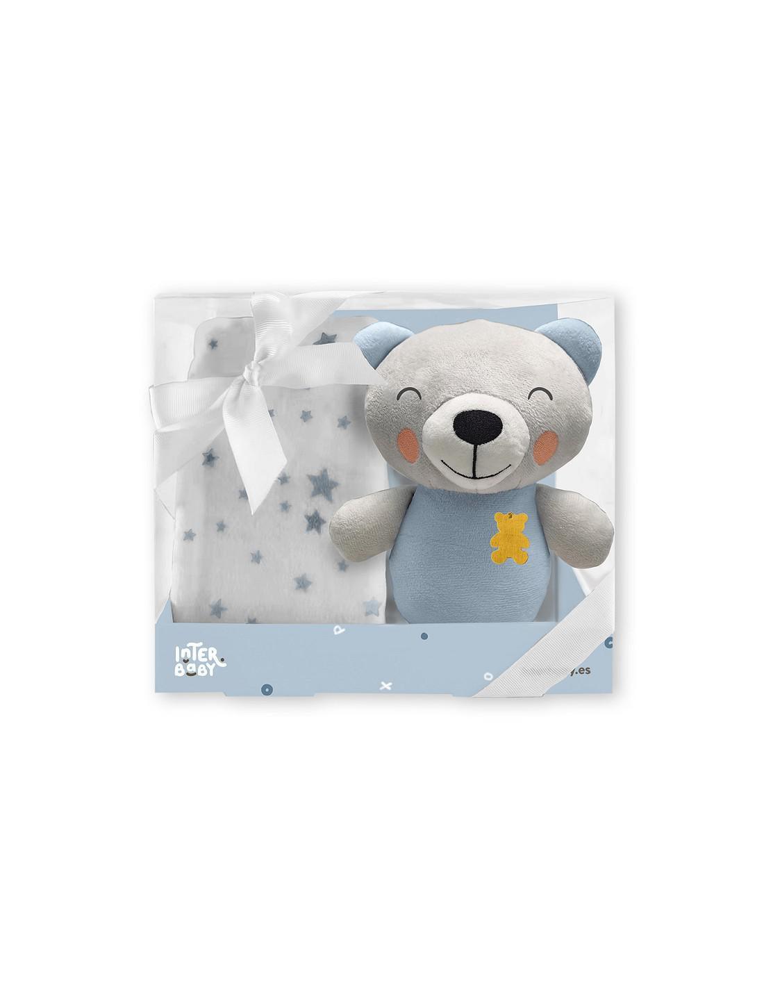 Set copertina+ peluche orsetto azzurro Interbaby - Baby Shop Store