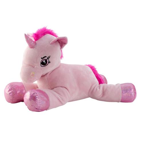 Peluche unicorno sdraiato 58cm in piedi 50cm