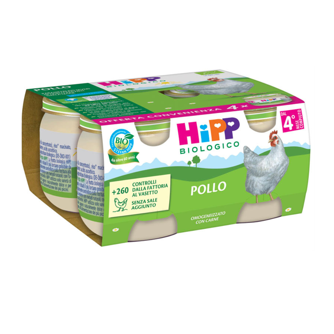 Nourriture pour bébé au poulet Hipp 4x80gr