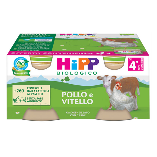 Omgeneizzato Pollo e Vitello Hipp 80GR X 4