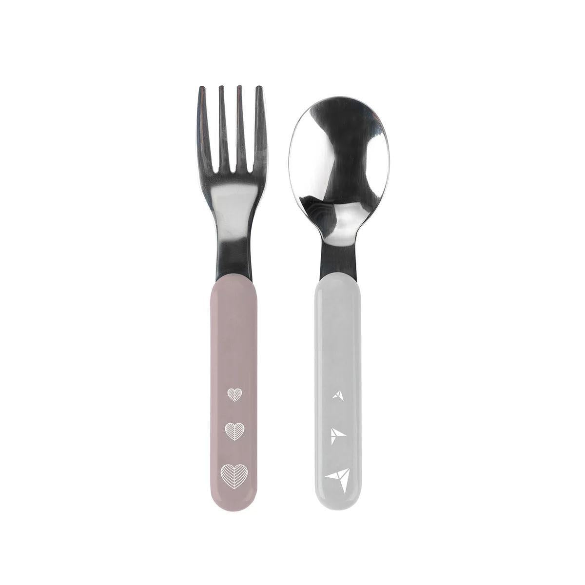SET POSATE INOX BABYONE ROSA E GRIGIO