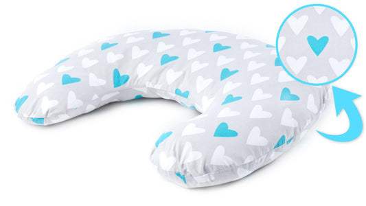 Cuscino allattamento Cuori turchese
