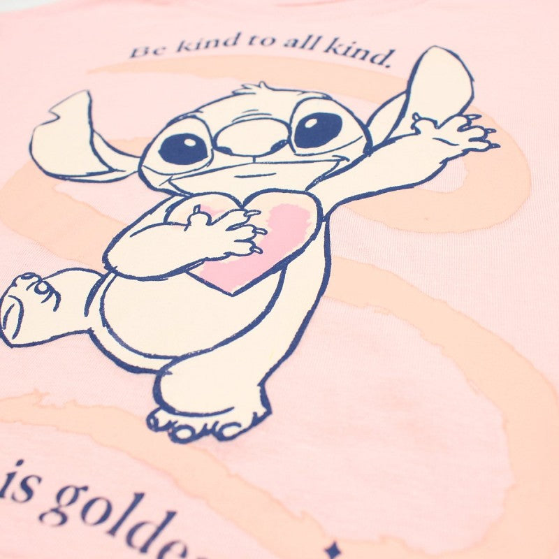 Completo Estivo Bambina - Stitch Rosa 100% Cotone