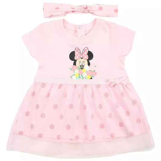 Vestitino Minnie Rosa + Fascia - Baby Shop Store