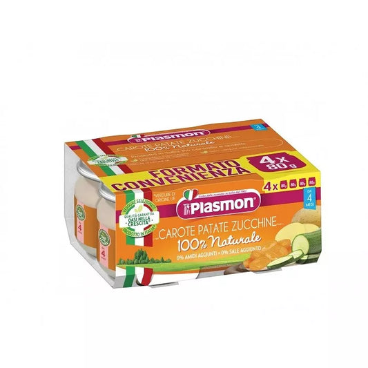 Omogen Plasmon zanahorias, patatas, calabacines 4x80gr