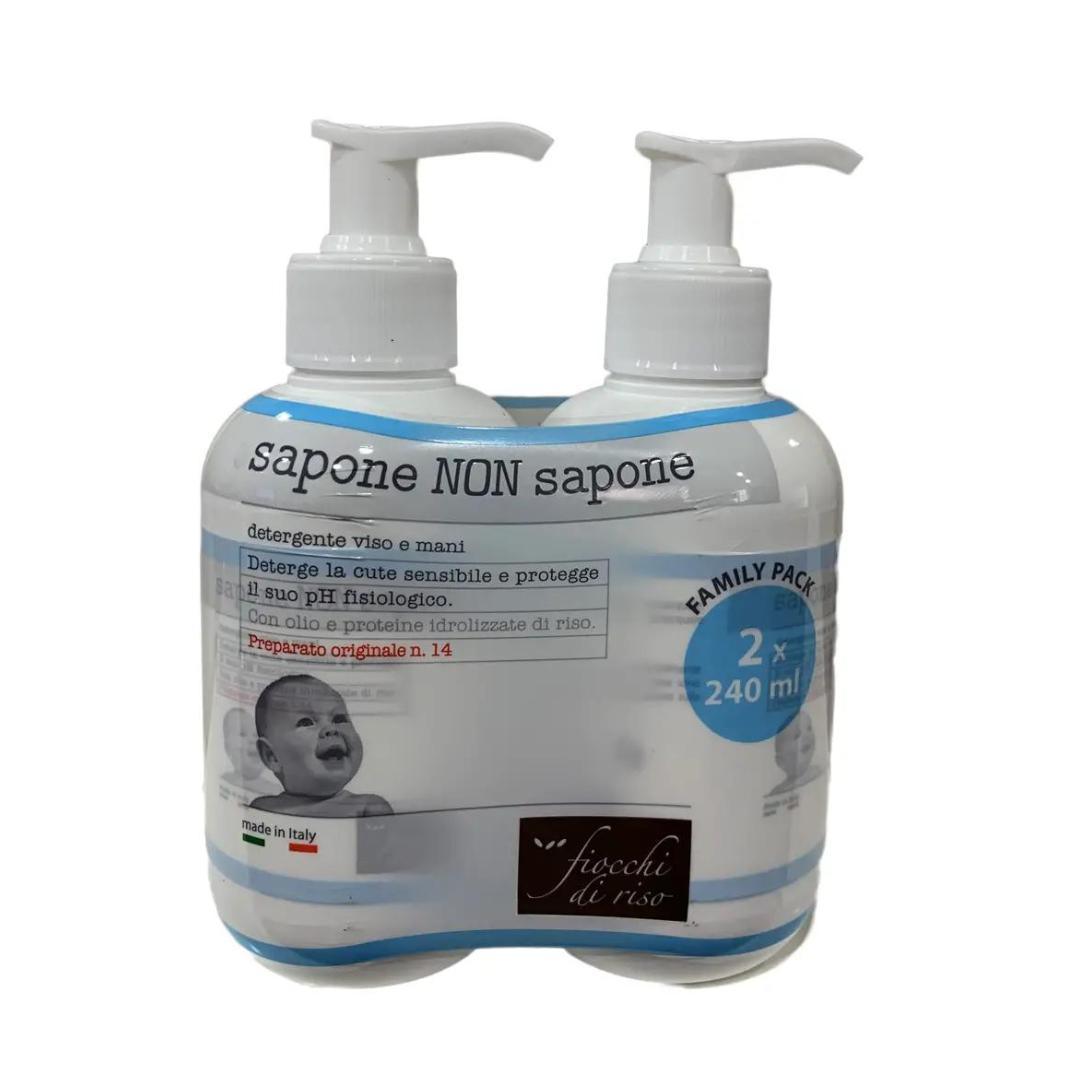 Sapone non sapone detergente viso mani 2x240ml - Baby Shop Store