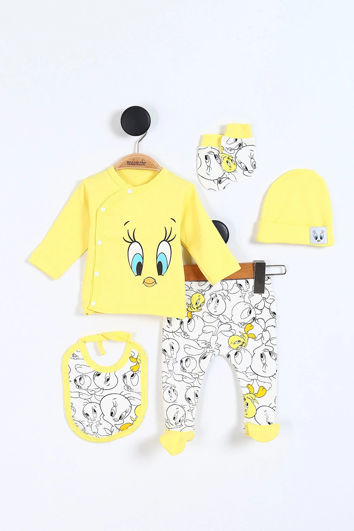 Set 5pz bimba  Giallo con Stampa Tweety