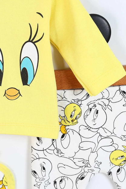 Set 5pz bimba  Giallo con Stampa Tweety