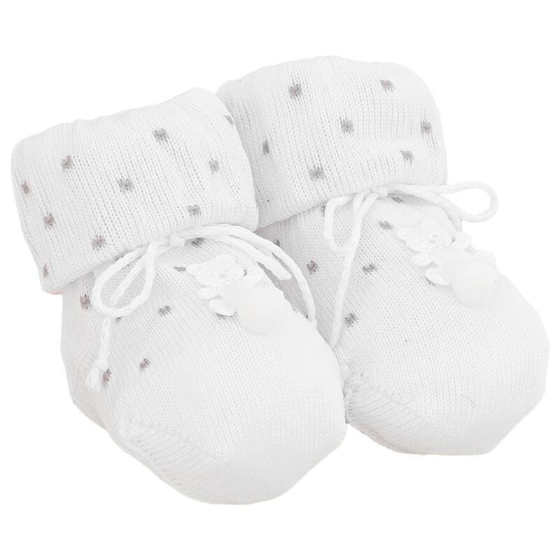 Scarpette neonato/a Caveja binache orsetto - Baby Shop Store