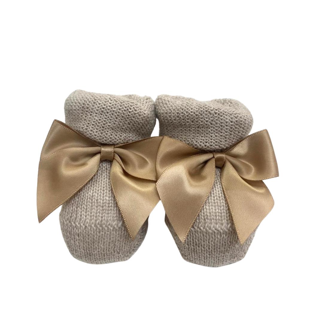 Scarpette da Culla Coccoli Tortora Fiocco