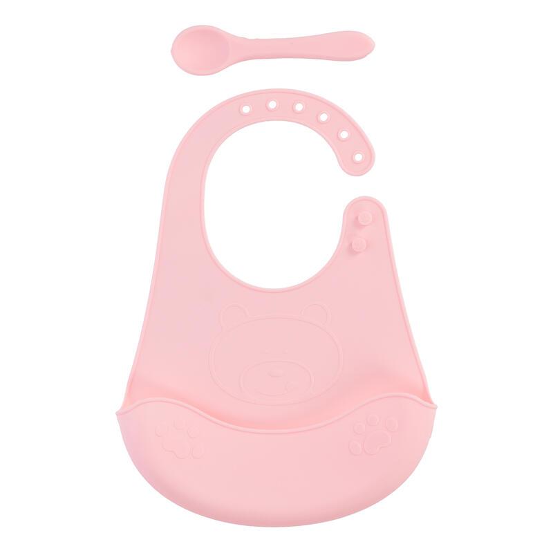 Set Bavetta e cucchiaino in Silicone Ellepi Rosa