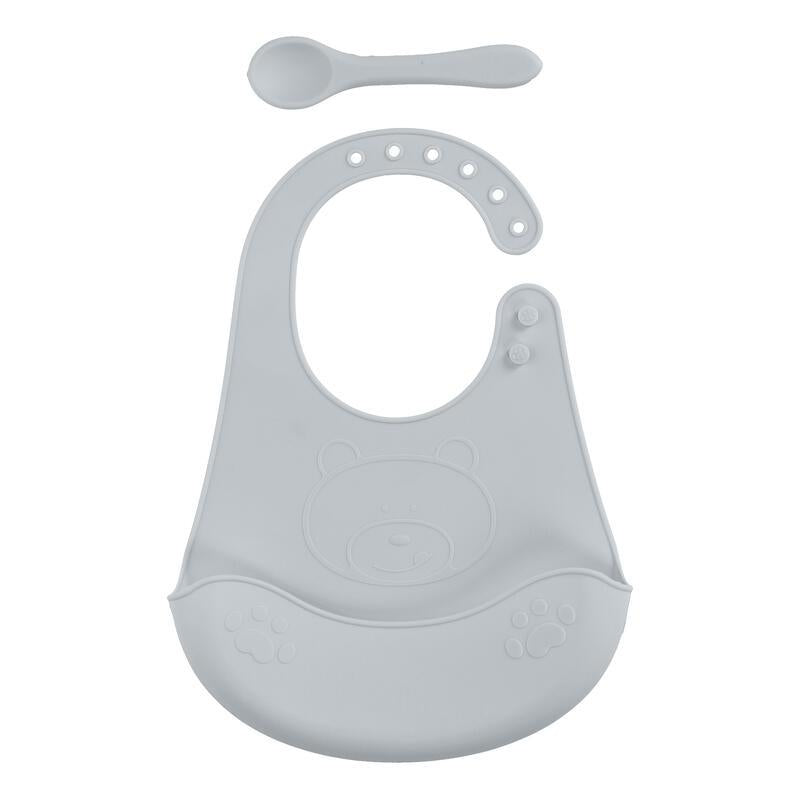 Set Bavetta e cucchiaino in silicone Ellepi Grigio