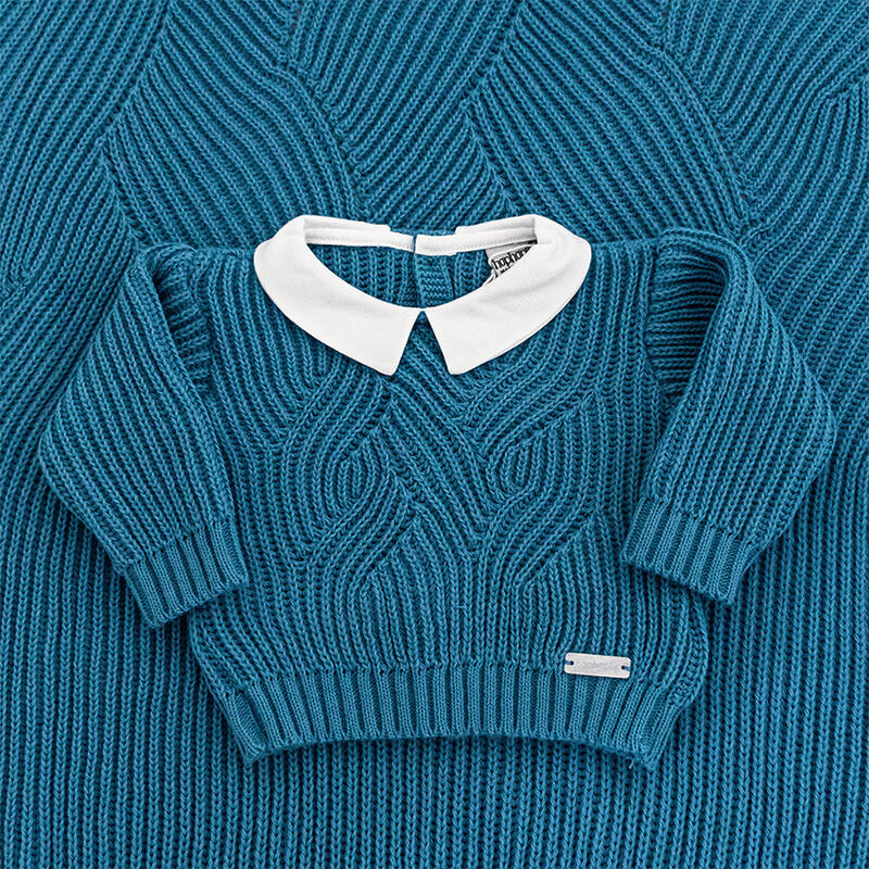 Corredino Bimbo Prima Nascita Invernale Maglia e Copertina – Blu Petrolio