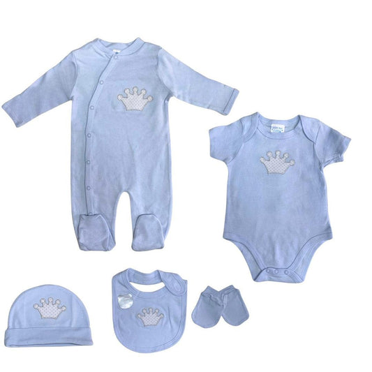 Set 5 pezzi azzurro corona - Baby Shop Store