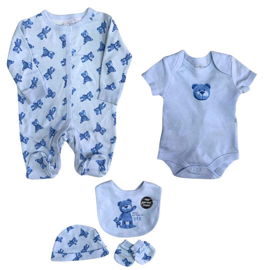 Set 5 pezzi azzurro orsetto 0-3 mesi - Baby Shop Store