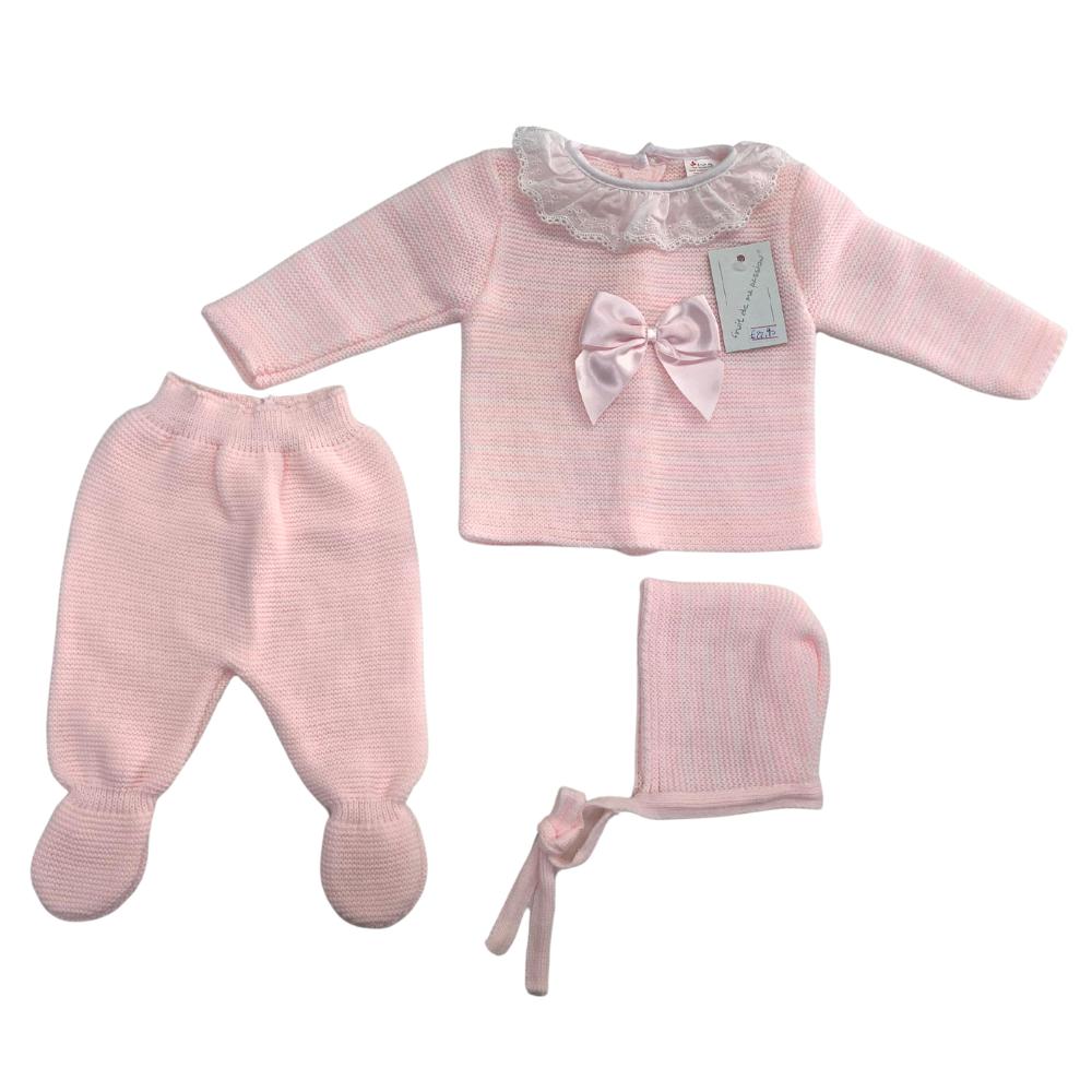 Set Bimba Invernale Rosa In lana