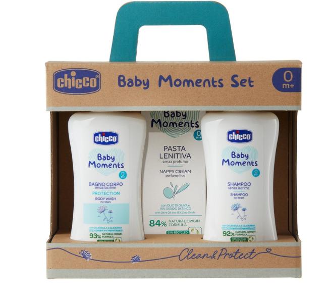 Set baño corporal-champú-pasta cambiadora Baby moment