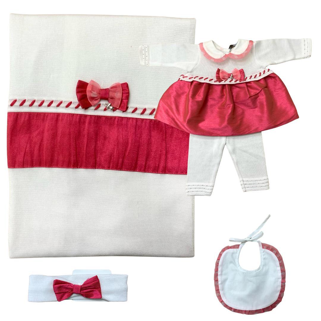 Set Corredino estivo in filo ISA fucsia - Baby Shop Store