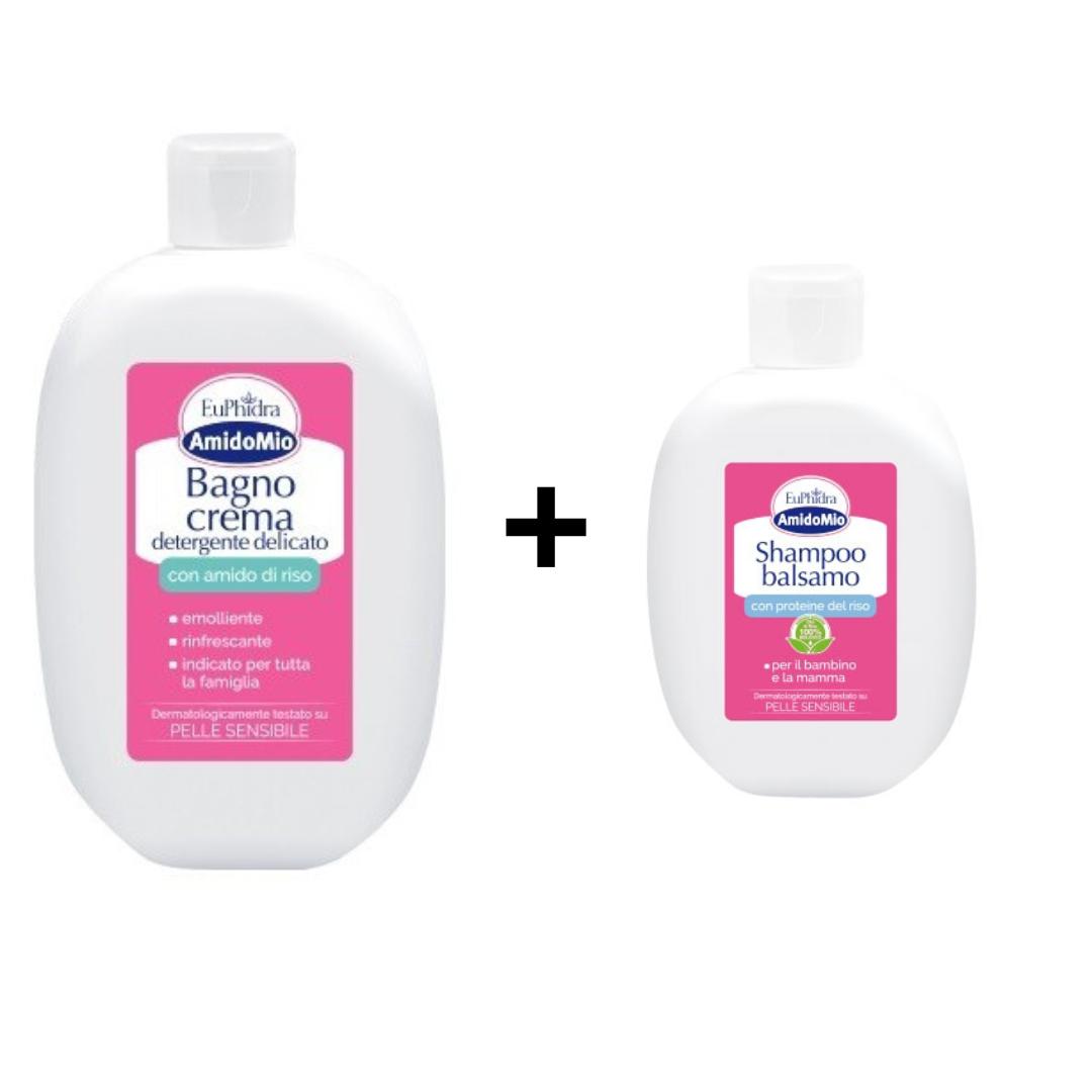 Set  Bagnocrema + shampoo balsamo Euphidra AmidoMi