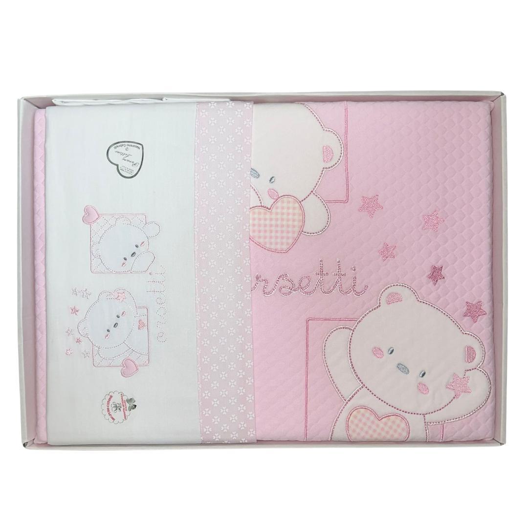 Set Lettino: Coperta, Lenzuolo, Federa, Copriletto - Baby Shop Store