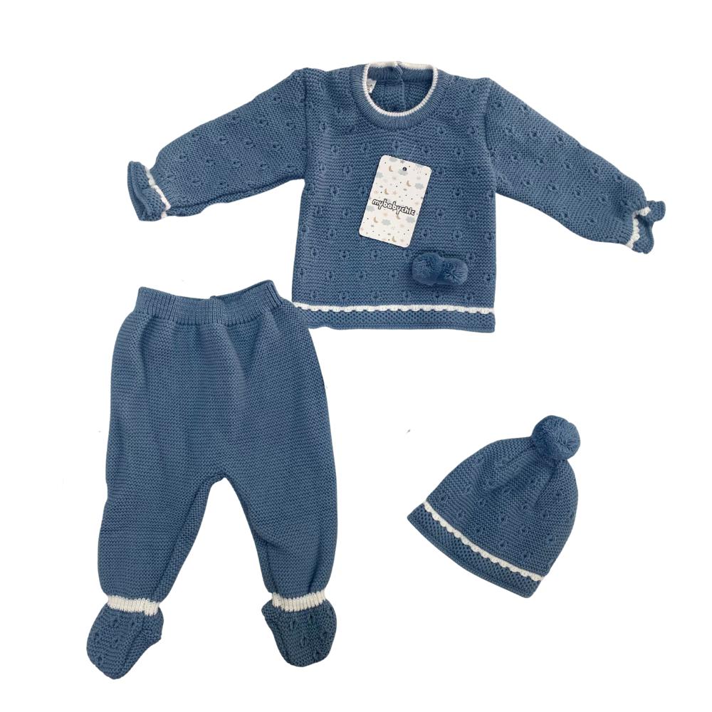 Set Neonata invernale 3 Pezzi Blu