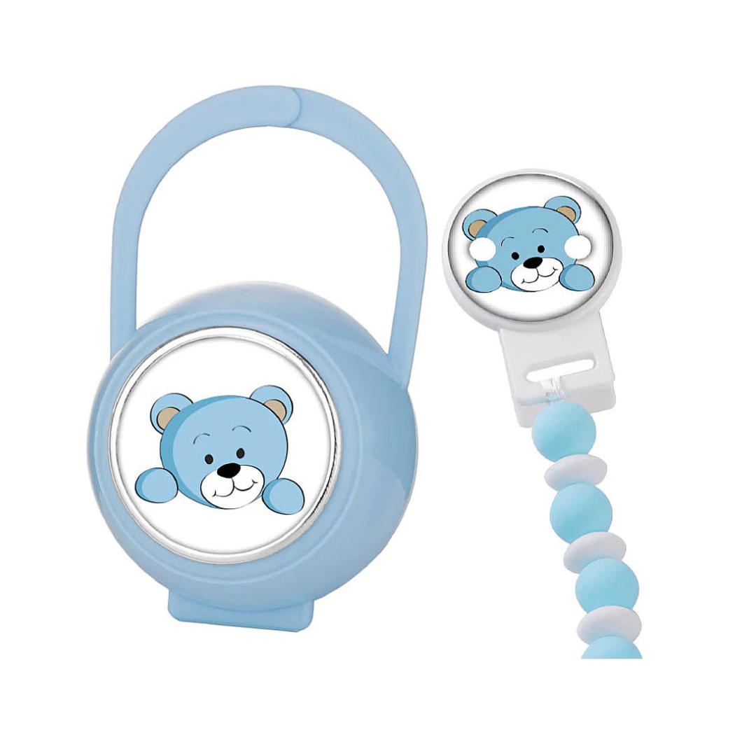 Set Spilla e Portaciuccio orsetto azzurro