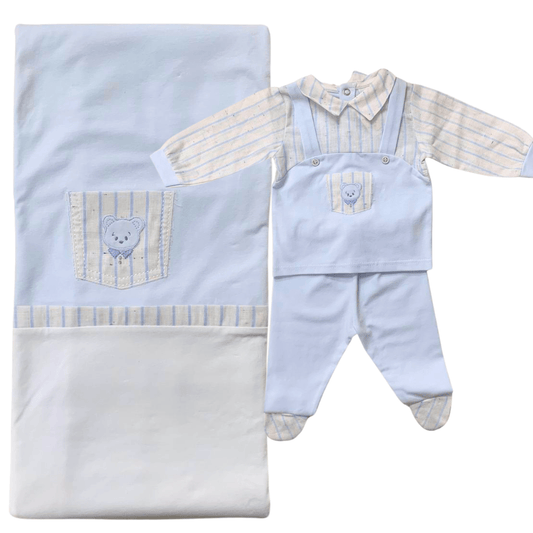 Corredino estivo masch. Le chicche in cotone azzur - Baby Shop Store