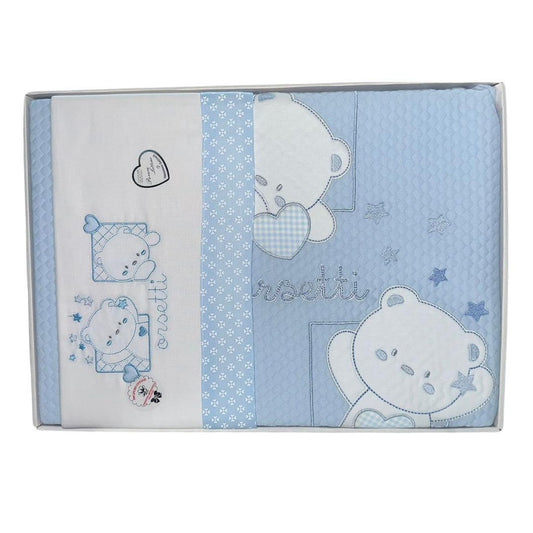 Set Lettino: Coperta, Lenzuolo, Federa, Copriletto - Baby Shop Store