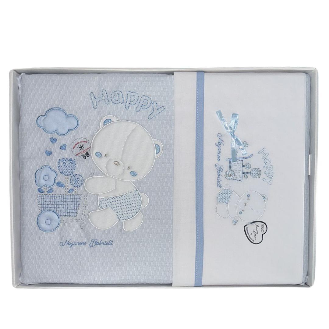 Set Lettino: Coperta, Lenzuolo, Federa, Copriletto - Baby Shop Store