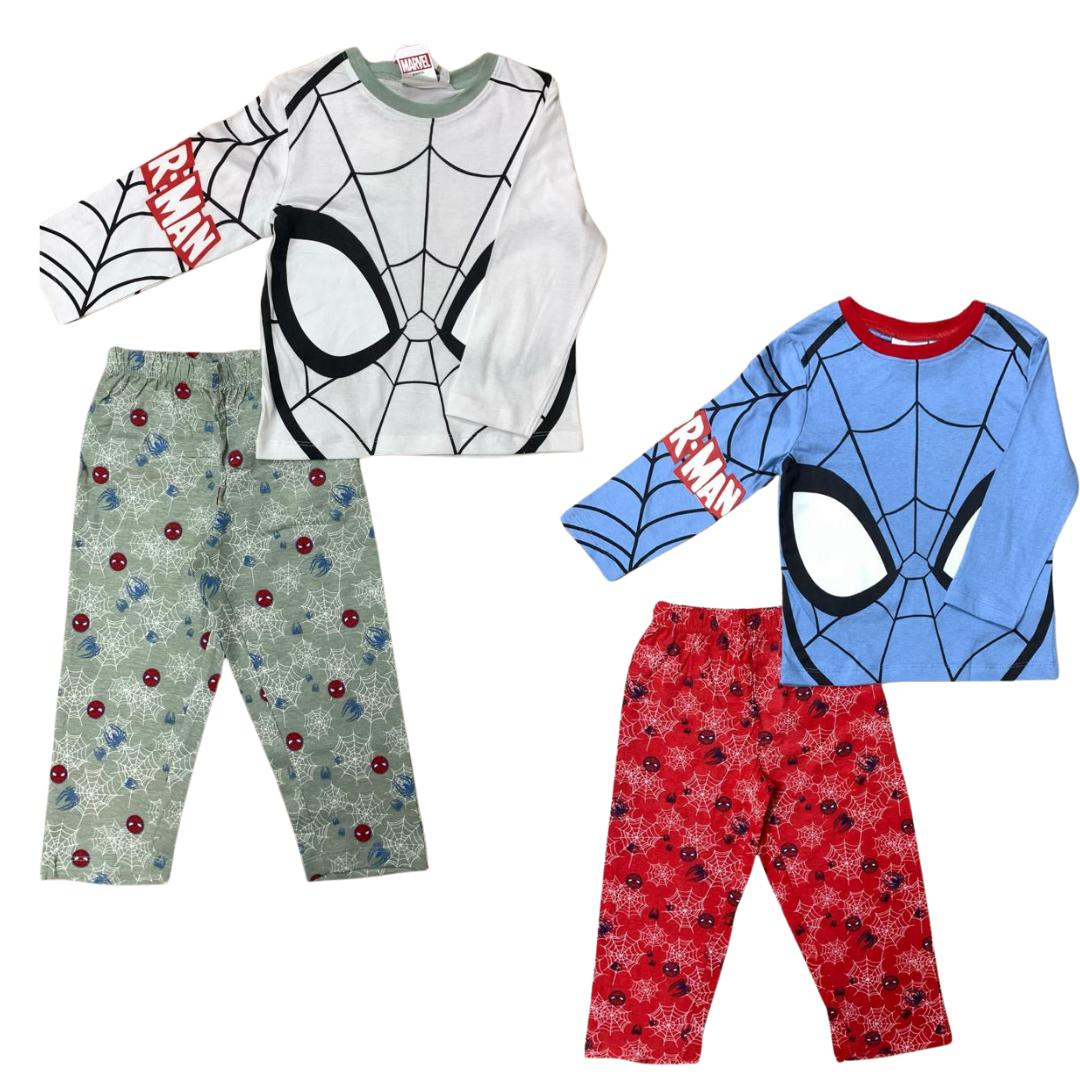 pigiama cotone spiderman manica lunga