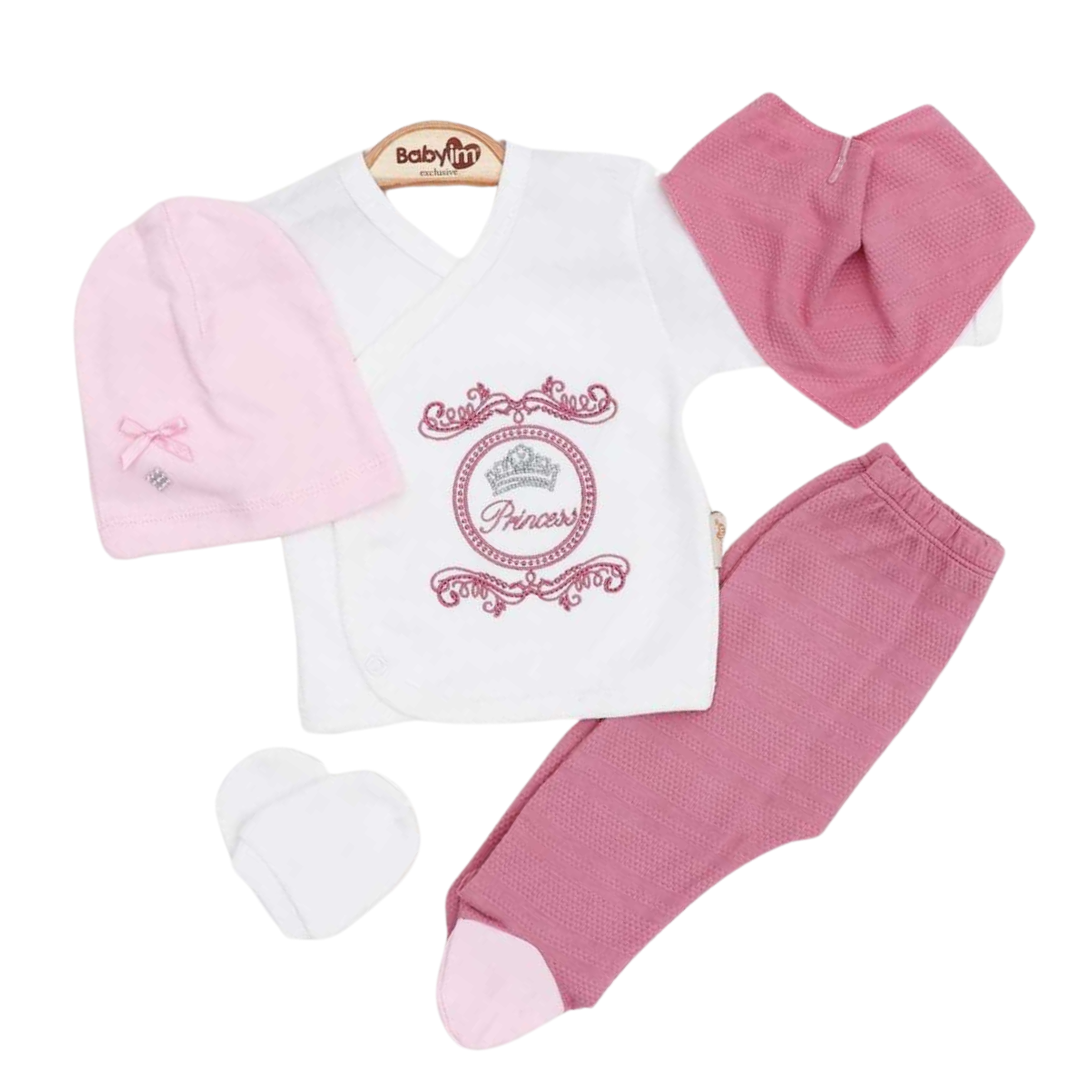 Set Neonata/ Bimba "Principessa" – 5 Pezzi 👑💖 Cotone