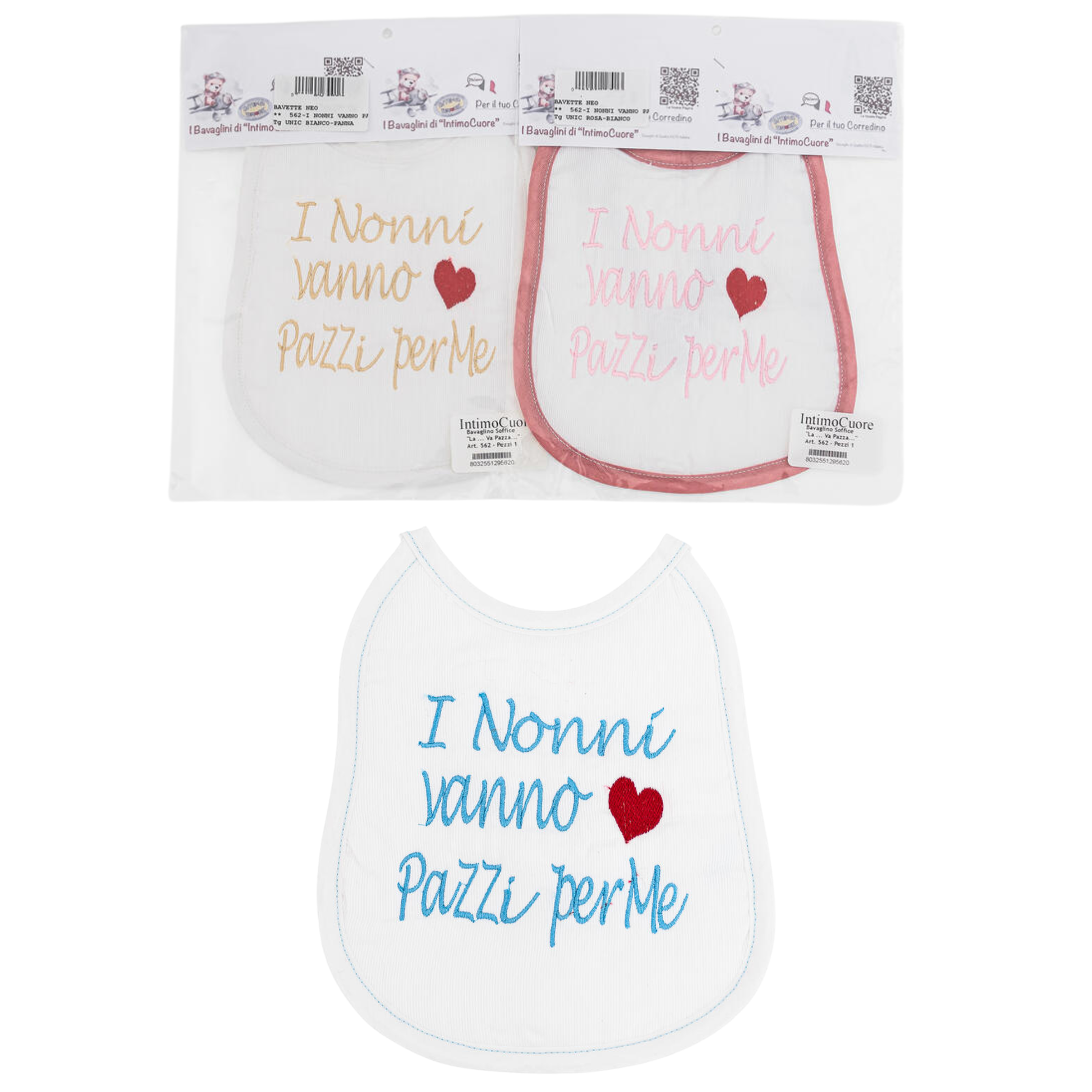 BAVETTA RICAMATA -I NONNI VANNO PAZZI PER ME