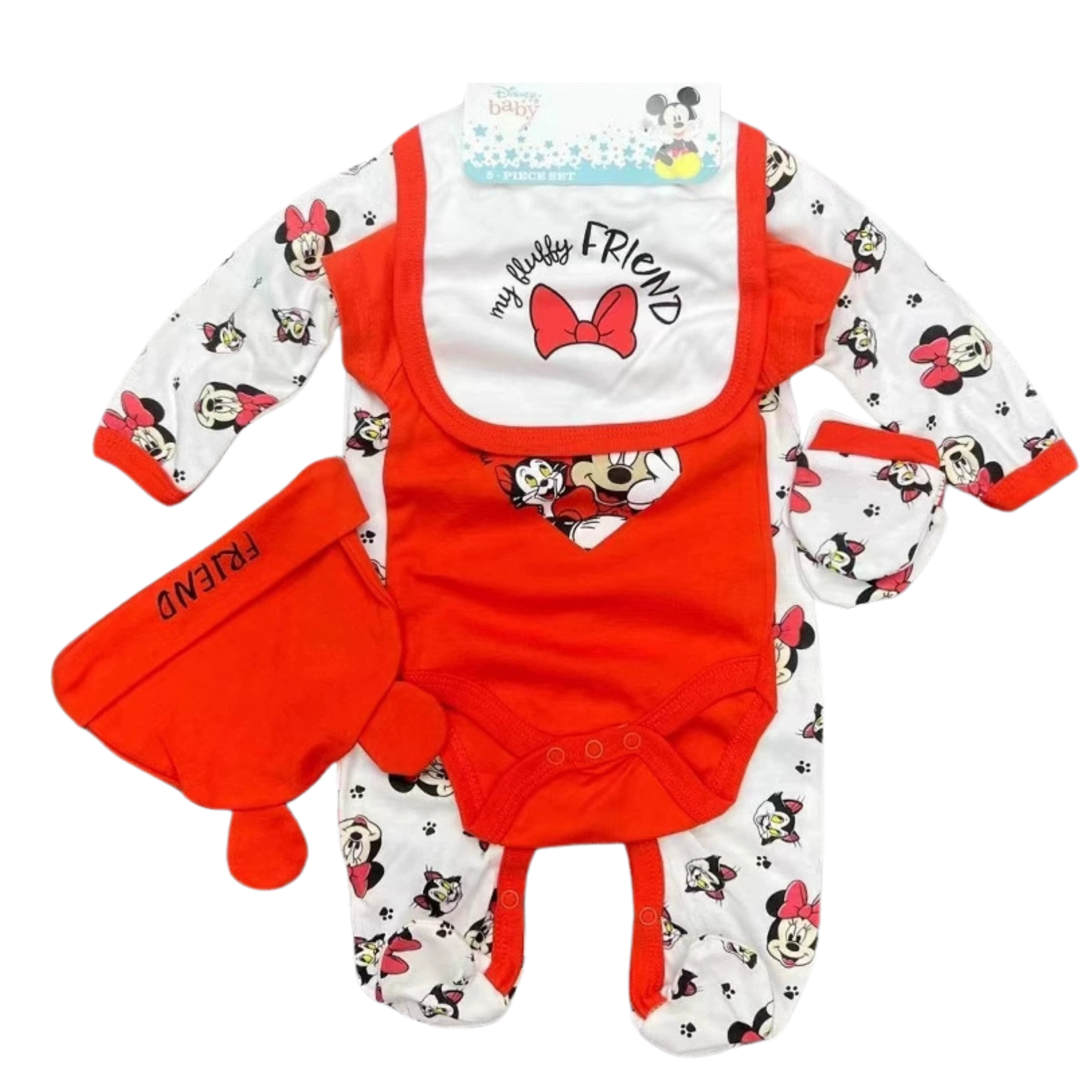 Set Neonata Disney Minnie Mouse – 5 Pezzi Primavera/Estate