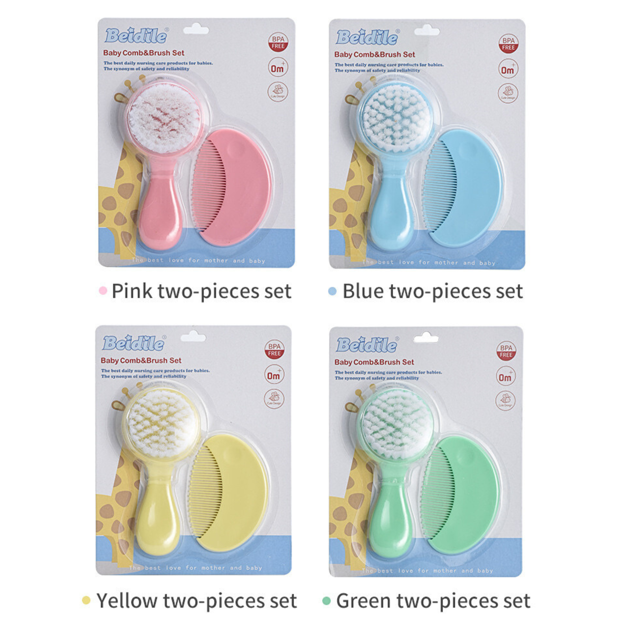 Set Spazzola e Pettine per Neonati - 2 Pezzi, Morbide Setole