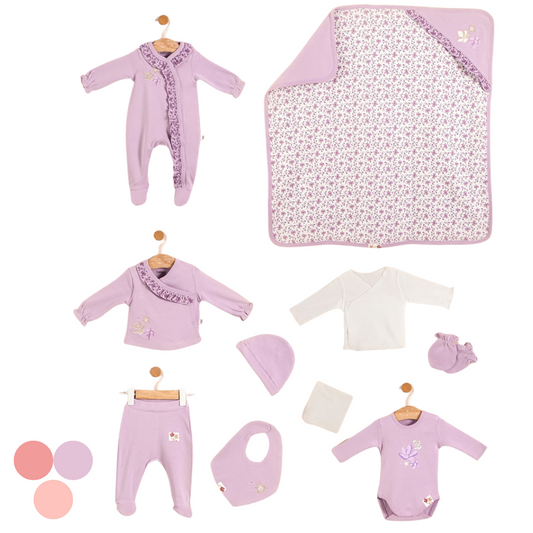 Set 10pz  Neonata  Floreali 100% cotone