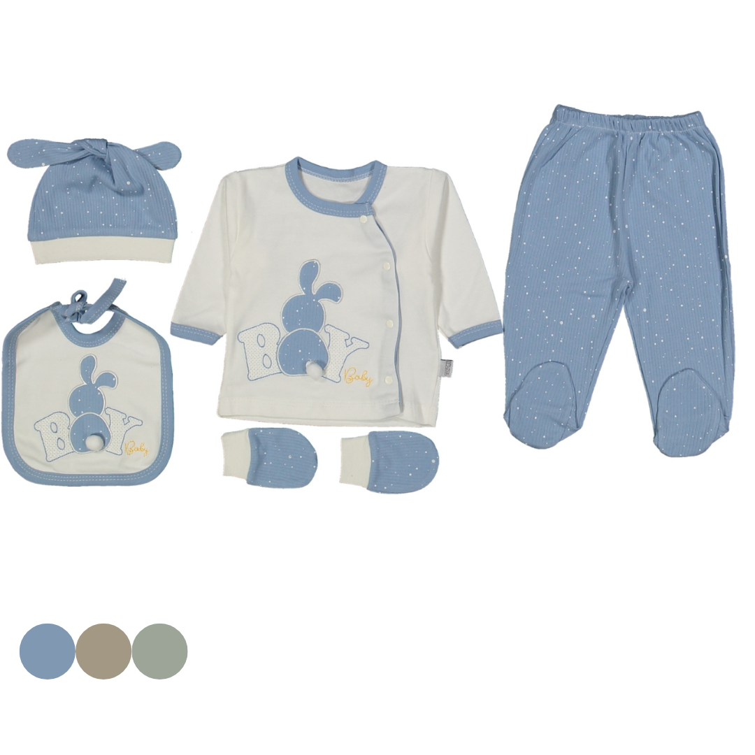 Set Nascita Neonato/ Bimbo "Baby Bunny" in Cotone