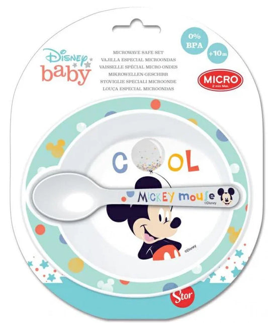 Set disney mickey  piatto+cucchiaino +10m